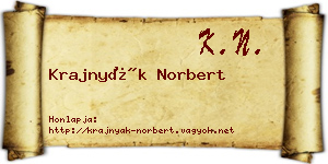 Krajnyák Norbert névjegykártya